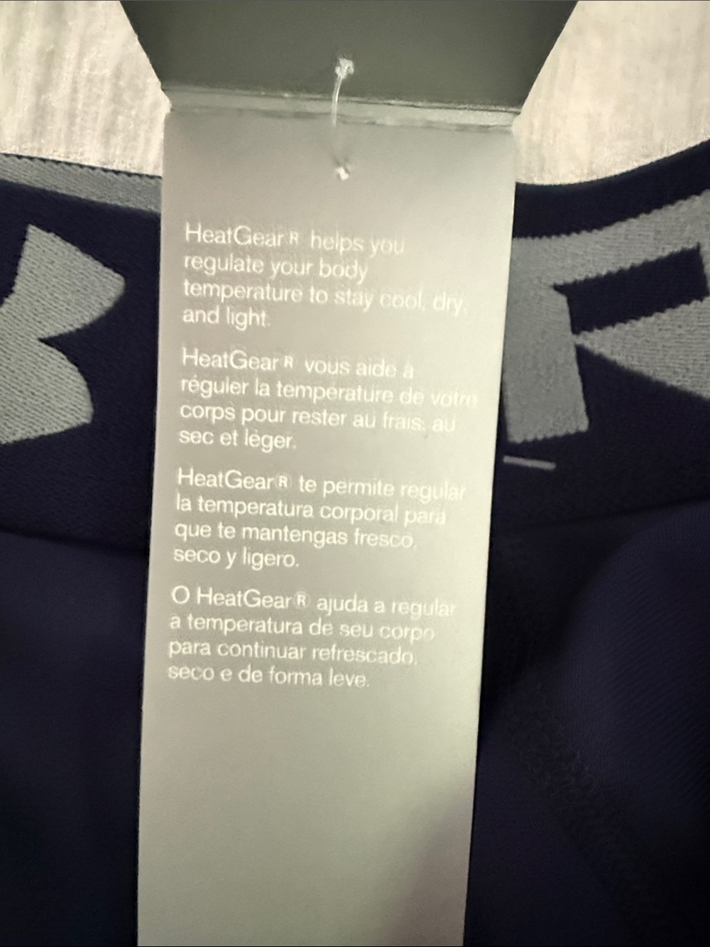 Under Armour Navy Compression Shorts with Gray Logos - Picture 5 of 6